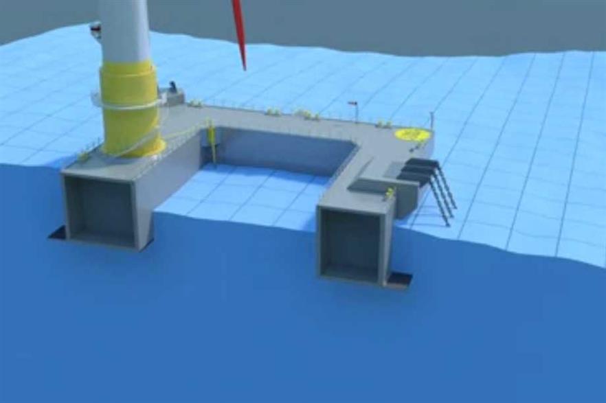 A cross-section of Ideol's design for the floating platform