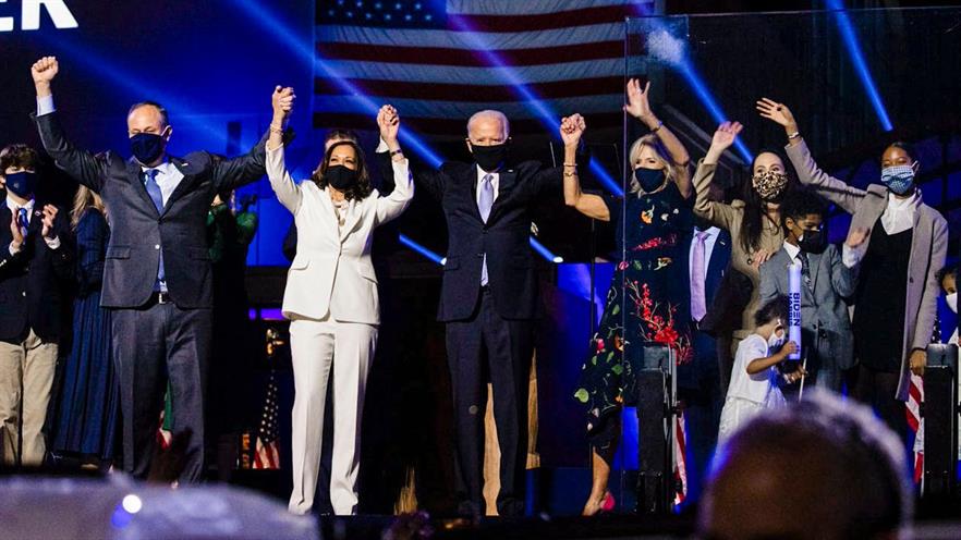 Joe Biden and Kamala Harris lead the celebrations (Pic: Twitter/@KamalaHarris).