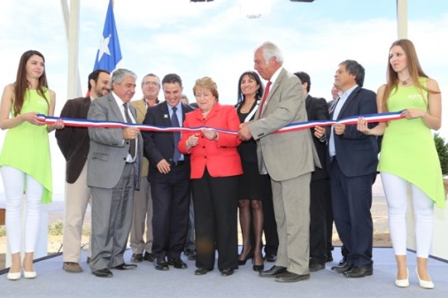 The Los Cururos project being opened by Chilean president Michelle Bachelet