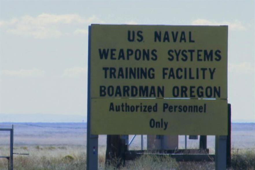 The wind farms are near an Oregon naval training facility
