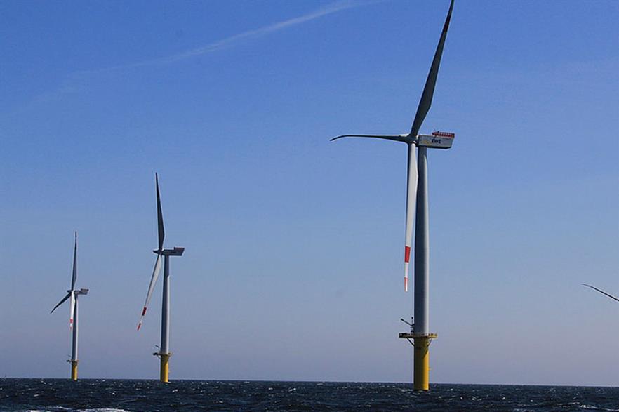 The 108MW Riffgat wind farm uses Siemens 3.6MW turbines