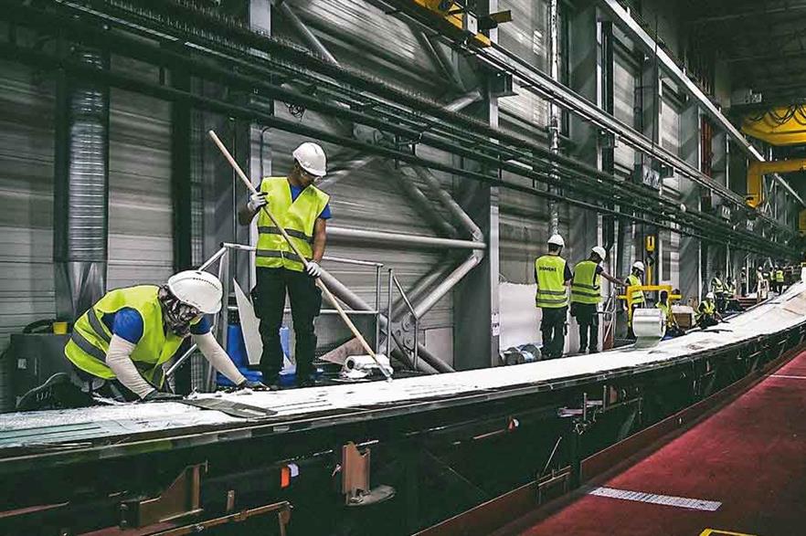 Up and running… Tangier factory started manufacturing 63-metre composite blades in April (pic: Raïd Laabi/SGRE)