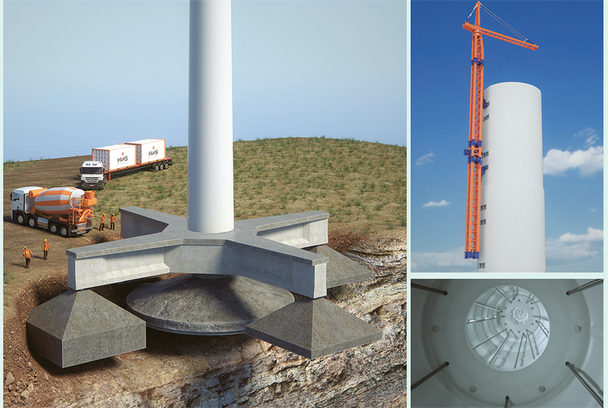 HWS’s integrated technology solution features a pre-cast concrete AirBase foundation, a self-climbing AirCrane and the AirTower