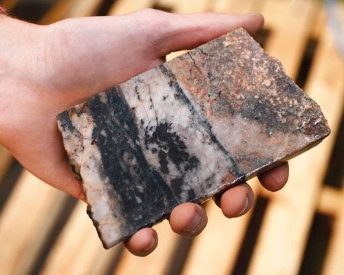 Hemerdon sample with Tungsten-bearing ore (credit: Wolf Minerals)