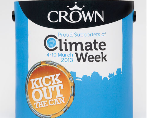 Crown paint's 'kick out the can' campaign is part of climate week. Credit: Crown Paints