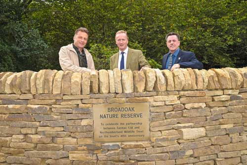 Chris Packham, Simon Phillips (Tarmac) ,Mike Pratt (Northumberland Wildlife Trust) (Image credit: 44 Communications)