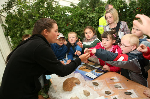 Education: children view archaeological relics (Image credit: Tarmac Ltd)