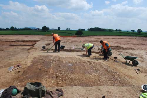 Excavation: discovery at Bayston Hill Quarry questions whether the Romans brought roads to Britain (Image credit: Tarmac Ltd)