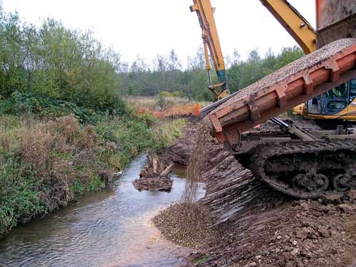 River Sence: Lafarge gravel is being used to transform the watercourse into a diverse habitat (Image credit: Lafarge)