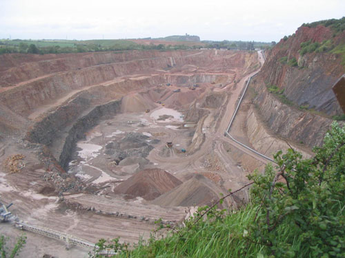 Cloud Hill Quarry: limestone quarry extension constrained by road, cycle path, SSSI and plant site (Image credit: Leicestershire County Council)