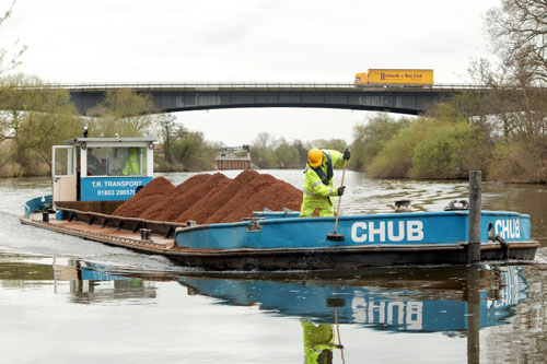 Barging: the River Severn has been used to transport aggregates from Ryall Quarry to Ripple since 2005 (Image credit: CEMEX)