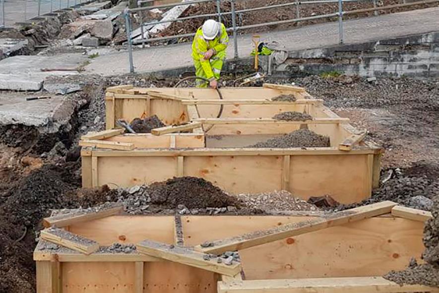 Hanson has supplied the concrete for the field hospital from its Swansea plant