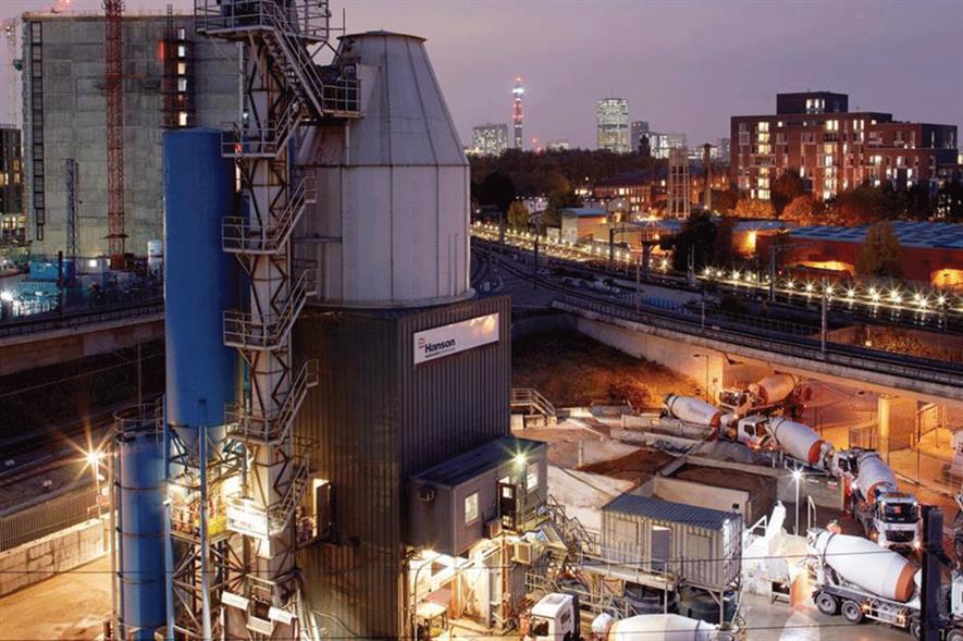 Hanson's London concrete plant in King's Cross receives aggregates and cement by train