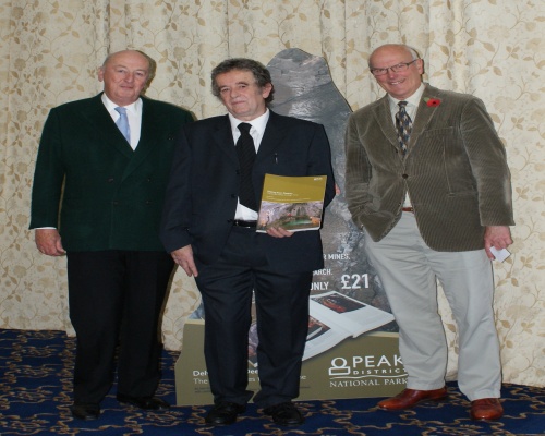 (L to r) Ecton Mines book celebration: Duke of Devonshire, Archaeologist John Barnatt and Sir Neil Cossons. Picture English Heritage