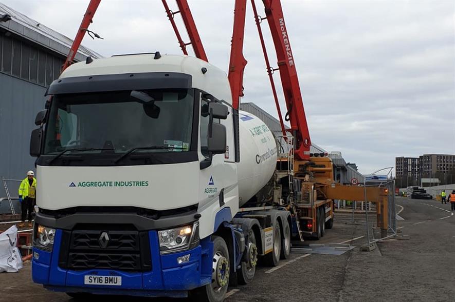 Aggregate Industries has supplied concrete for an emergency field hospital being built in Glasgow