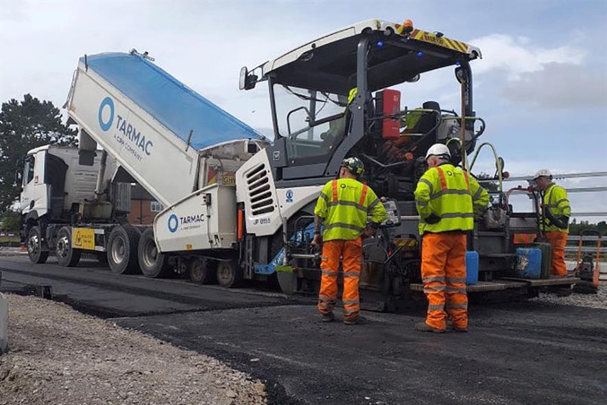 Tarmac supplied 12,000 tonnes of its Ultipave M asphalt to the road link project. Photograph: Tarmac