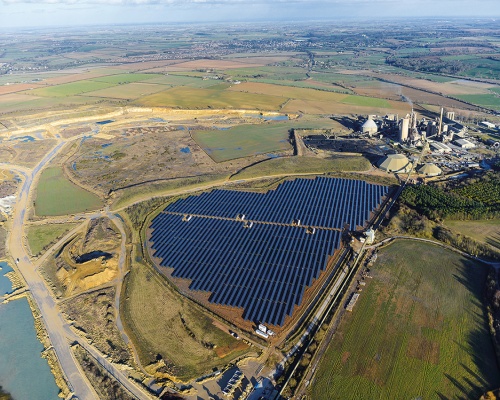 The solar farm at Ketton cement works in Rutland, east Midlands. Picture: Hanson