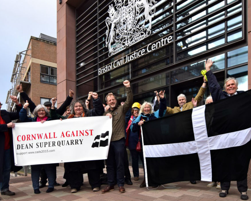 Campaigners at Bristol High Court in November with Roskilly third from left. Picture CADS