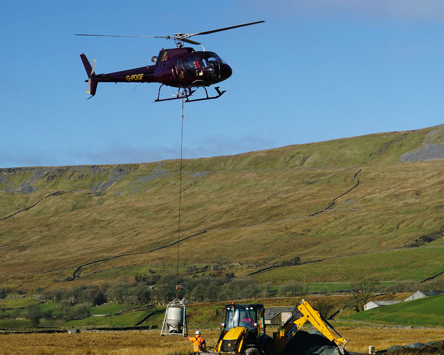 Donated stone air lifted by helicopter repaired paths in the national park. Picture: Hanson