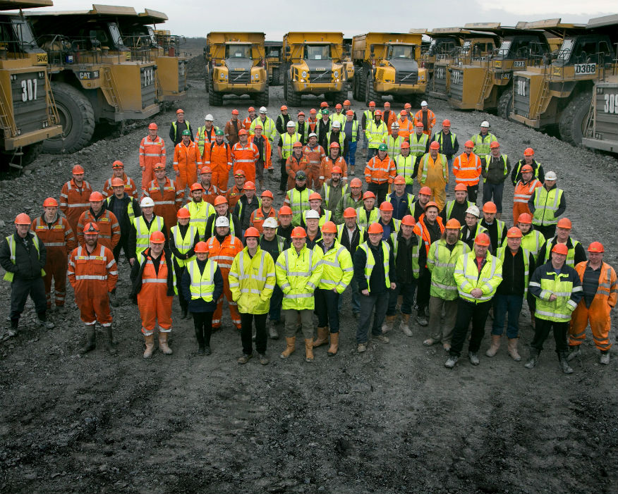 The team at the Shotton surface mine near Cramlington. Picture: Banks