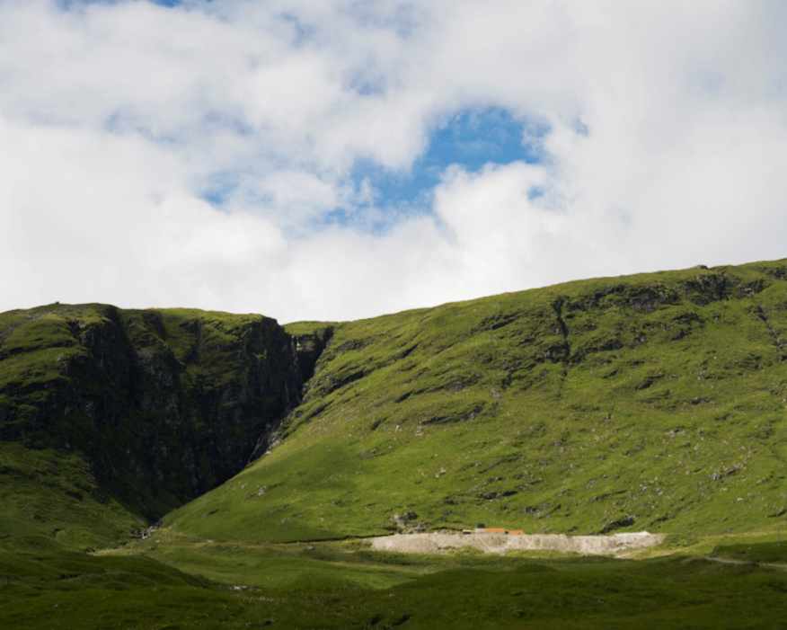 Cononish mine showing stockpiled ore, plant buildings and adit. Picture: Scotgold Resources