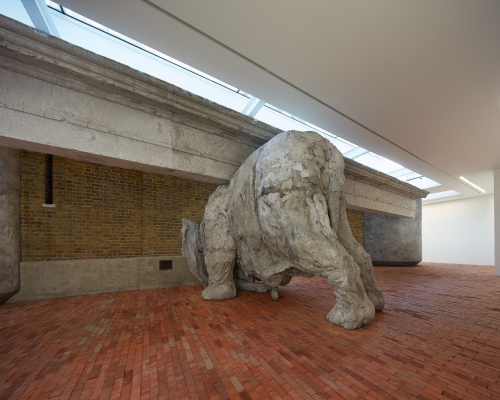 Adrián Villar Rojas made his elephant out of 1.5 tonnes of cement. Picture: Serpentine Sackler Gallery/Jörg Baumann
