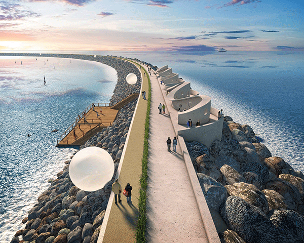 Swansea site will use five million tonnes of rock. Photograph: Tidal Lagoon Power