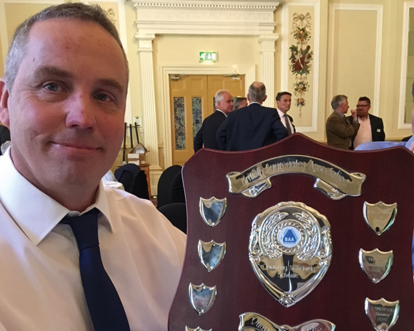 Manager Martin Phillips collects the BAA Quarry of the Year award on behalf of Springfield Farm. Photo: Mineral Planning