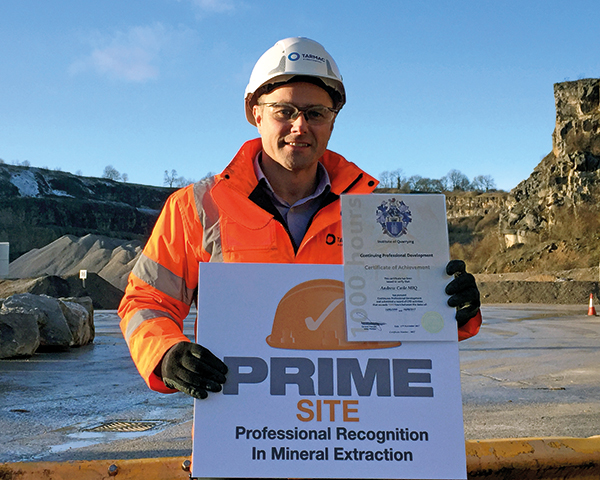 Tarmac’s Andy Caile, now Dene quarry manager, entered the industry as an apprentice. Photograph: Institute of Quarrying