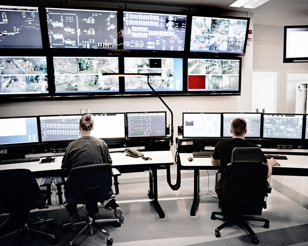 Control room staff monitor operations at Aitik. Photograph: Boliden