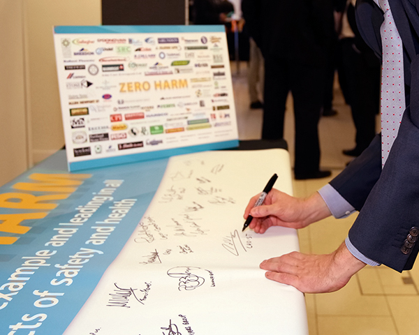 Chief executives signed the pledge to achieve zero harm in the workplace. Photograph: MPA