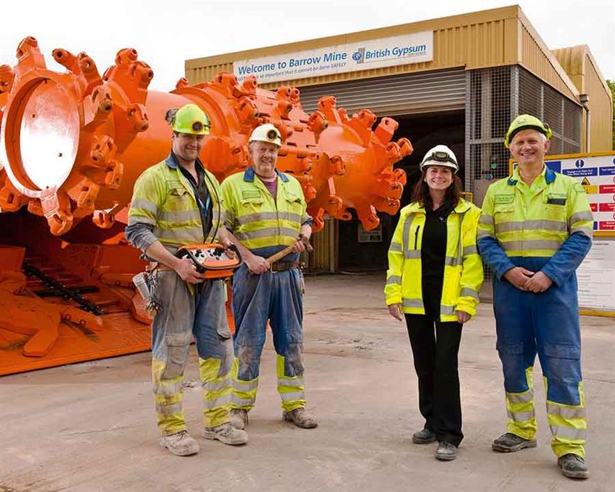 Team members at the Barrow-Upon-Soar mine. Photograph: British Gypsum