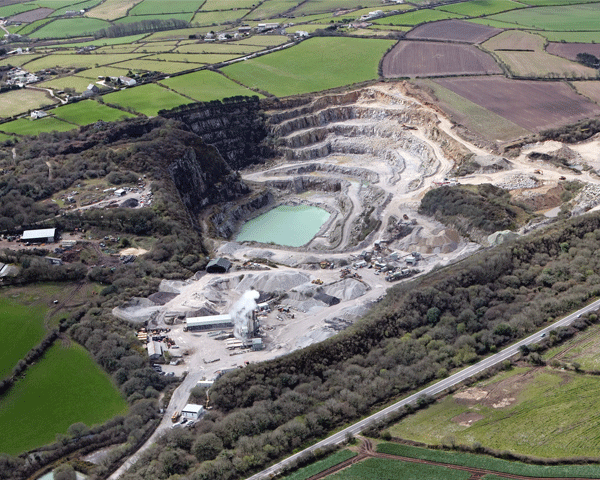 Carnsew quarry can now dig deeper and longer to extract 22 million tonnes of granite. Photograph: Land & Minerals Management