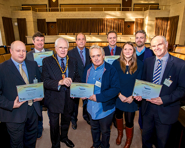 The Hanson team celebrates a gold award. Photograph: Essex County Council