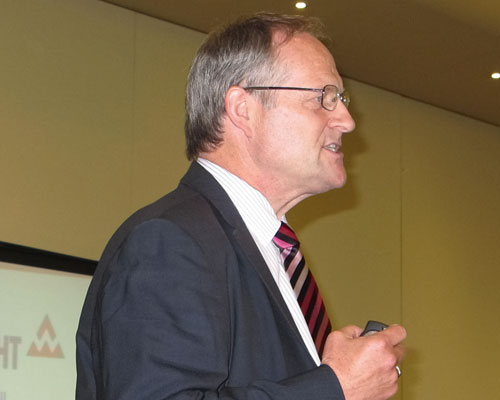 Peter Barkwell delivered an upbeat address. Credit: BAA
