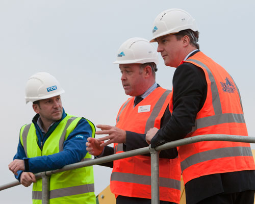 David Cameron visited Sheehan's construction and demolition waste recycling plant in Oxford. Credit: Sheehan
