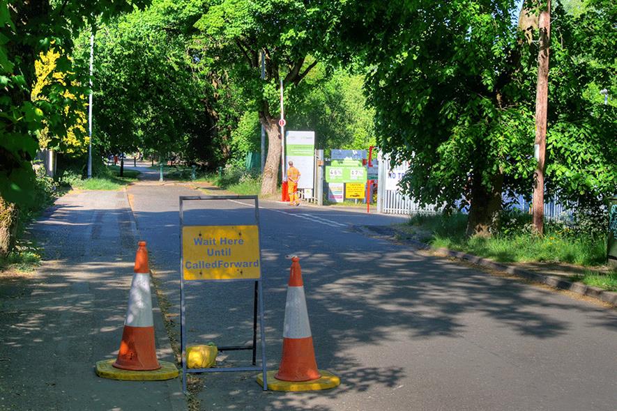 Only 31% of councils say household waste recycling centres are operating normally. Photograph: David Dixon/Geograph