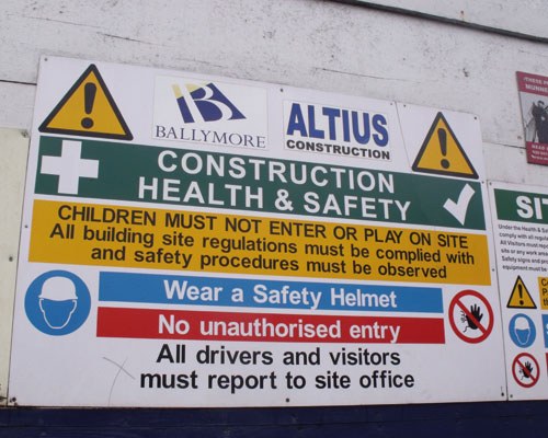 Health and safety sign. Credit: Ell Brown, cca 2a