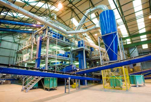 Viridor's glass recycling site at Bonnyrigg, Midlothian