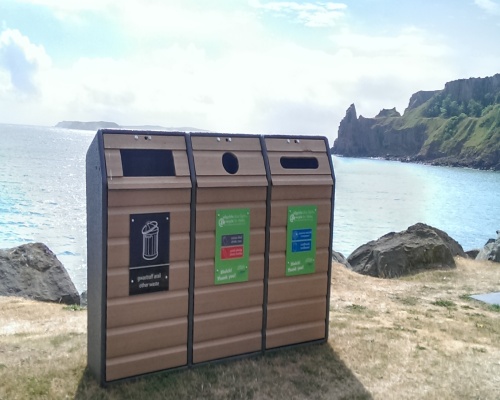 Beach front bins at Haven Holiday Park. Picture: Welsh Assembly