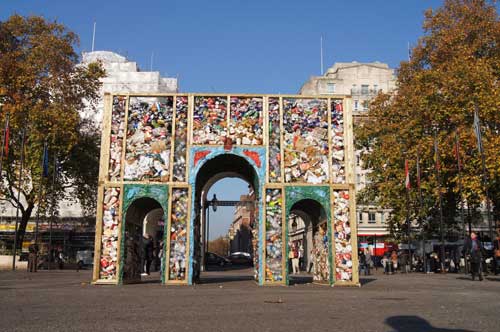 Marble Replica Marble Arch built with London litter