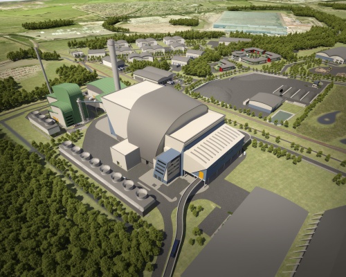 Artist’s impression of Covanta’s proposed facility at Ince Park. Picture: Covanta