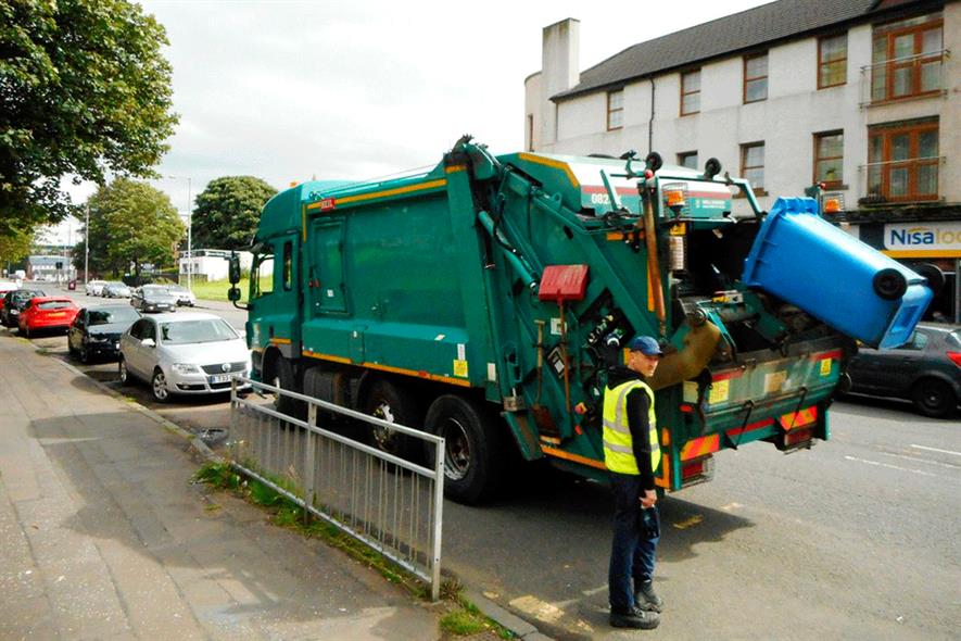 Glasgow has received a grant to replace conventional waste-collection fleet with hydrogen-powered vehicles. Photograph: Richard Sutcliffe/Geograph