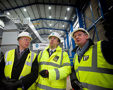 From left GIB chief executive Shaun Kingsbury, MP Matthew Hancock and Foresight's Nigel Aitchison in Birmingham. Picture: GIB