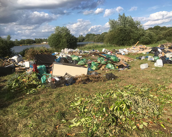 Fly-tip: waste dumped at Bray, near Maidenhead. Photograph Summerleaze