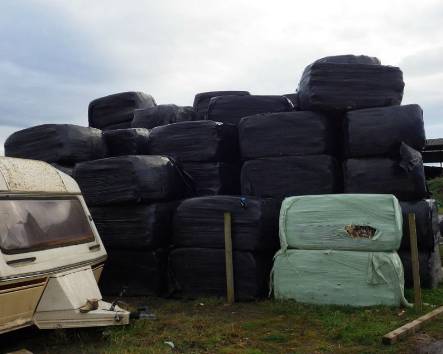 Baled waste illegally dumped in the north east. Picture: Environment Agency