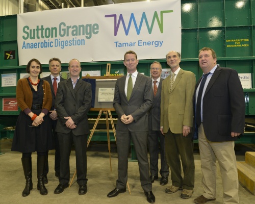The minister opens the UK's biggest on-farm AD facility. Picture: Tamar Energy