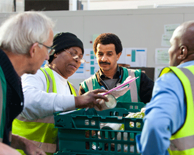 London: FareShare volunteers inspect donations (credit: James Darling)