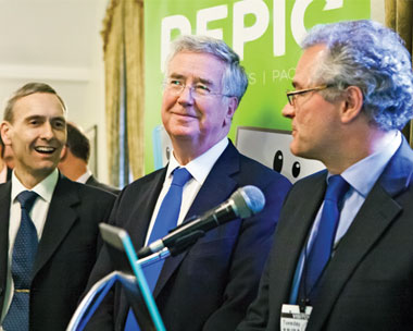 From right: Phil Morton, Michael Fallon and Bury MP David Nuttall attended the event (credit: Repic)