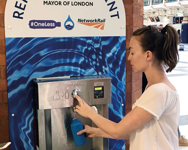 Drinking fountains have gone up at rail stations and popular shopping destinations. Photo MIW